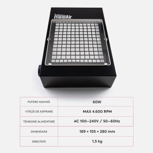 Aspirator Unghii Manichiura Brillian MEDIAIR Saeshin 60W 4600RPM – Black - Img 4
