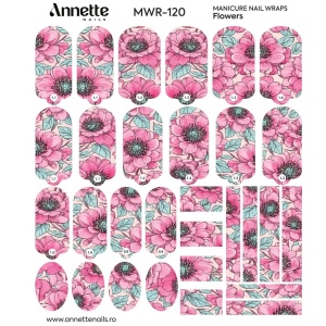 Nail Wraps Manichiura Flowers 120 Annette Nails MWR-120 - Img 2