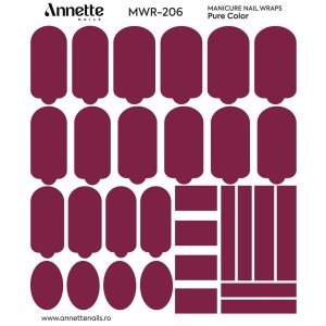 Nail Wraps Manichiura Pure Color 206 Annette Nails MWR-206 - Img 2