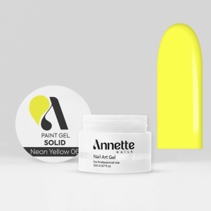 Paint Gel Solid Neon Yellow 06 Wipe - 5ml Annette Nails GPS-06 - Img 2