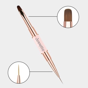 Pensulă dublă manichiură gel Annette Nails, Oval 8 - Liner 9mm - Img 1