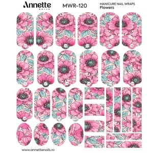 Nail Wraps Manichiura Flowers 120 Annette Nails MWR-120 - Img 1