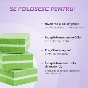 Set Mini Buffer 50 buc 100/180 grit Lime Annette Nails MBF-01L-S50 - Img 2