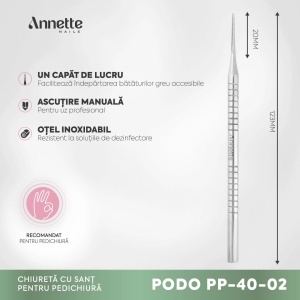 Chiureta Pedichiura cu Sant pentru Bataturi Annette Nails PODO PP-40-02 - Img 2