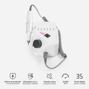 Freza Unghii Profesionala Brillian B350D Saeshin + Mandrina H350 White 35.000 RPM - Img 2