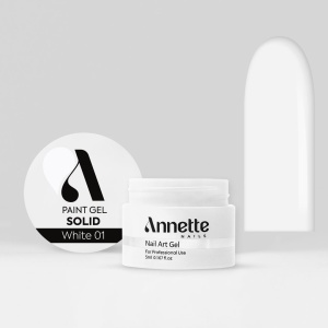 Painting Gel Solid White 01 Wipe ANNETTE NAILS -5ml - Img 2