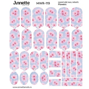 Nail Wraps Manichiura Flowers 119 Annette Nails MWR-119 - Img 1