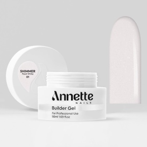 Gel Constructie Shimmer Pearl White - 50ml Annette Nails GBS-01-50 - Img 2