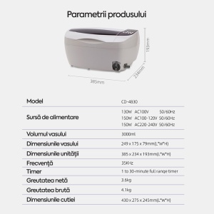 Aparat de Curățare cu Ultrasunete Codyson CD-4830 - Img 7