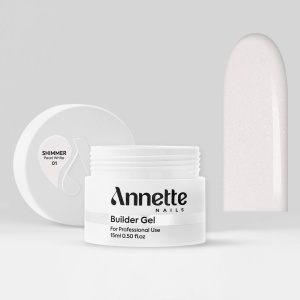 Gel Constructie Shimmer Pearl White - 15ml Annette Nails GBS-01-15 - Img 2