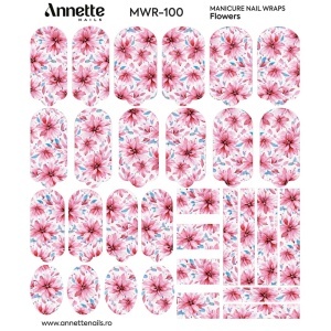 Nail Wraps Manichiura Flowers 100 Annette Nails MWR-100 - Img 1