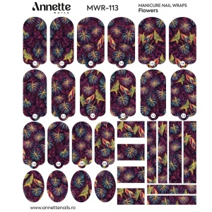 Nail Wraps Manichiura Flowers 113 Annette Nails MWR-113 - Img 2