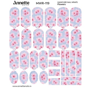 Nail Wraps Manichiura Flowers 119 Annette Nails MWR-119 - Img 2