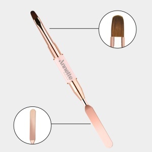 Pensulă dublă manichiură polygel Annette Nails: Oval 8 și Spatulă - Img 1
