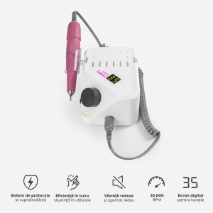 Freza Unghii Profesionala Brillian B350D Saeshin + Mandrina H350 Pink 35.000 RPM - Img 2