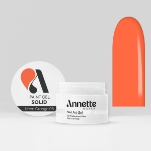 Paint Gel Solid Neon Orange 08 Wipe - 5ml Annette Nails GPS-08 - Img 2