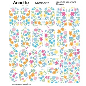Nail Wraps Manichiura Flowers 107 Annette Nails MWR-107 - Img 1