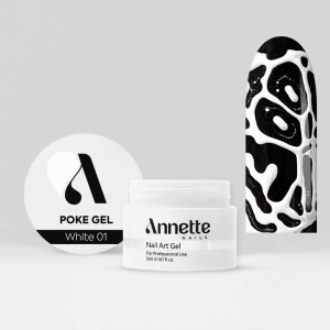 Poke Gel Nail Art White 01 - 5ml Annette Nails PKG-01 - Img 1