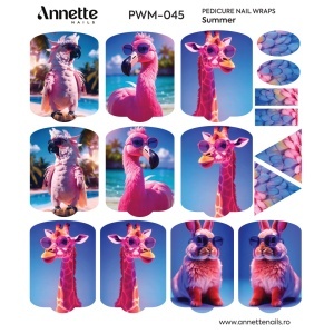 Nail Wraps Pedichiura MAX Summer 45 Annette Nails PWM-045 - Img 1