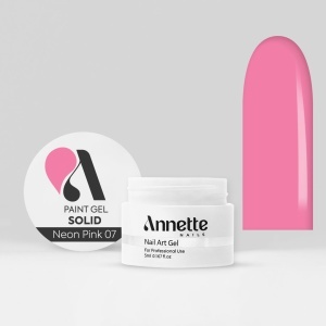 Paint Gel Solid Neon Pink 07 Wipe - 5ml Annette Nails GPS-07 - Img 2
