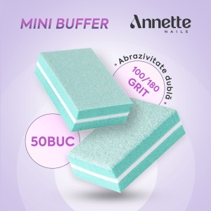 Set Mini Buffer 50 buc 100/180 grit Turcoaz Annette Nails MBF-01T-S50 - Img 1