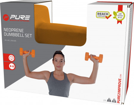 SET GANTERE DIN NEOPREN 2X4 KG GALBEN