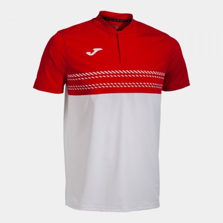 Tricou barbati, Polo Smash, Joma, Alb-Rosu