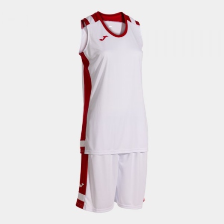 Set Tricou si Sort de baschet Lider, dama, Joma, Alb-Rosu