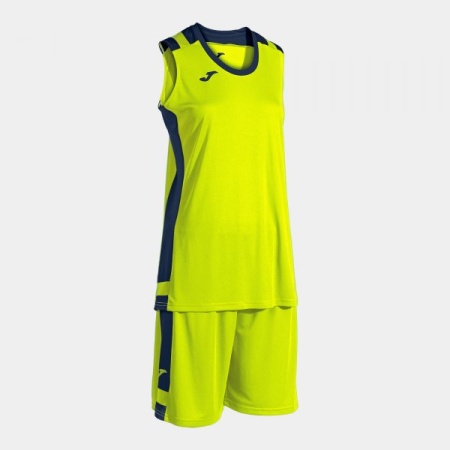 Set Tricou si Sort de baschet Lider, dama, Joma, Galben-Bleumarin