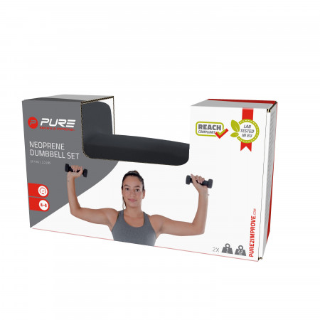 SET GANTERE DIN NEOPREN 2X1 KG NEGRU