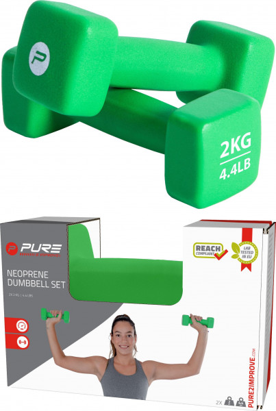SET GANTERE DIN NEOPREN 2X2 KG VERDE