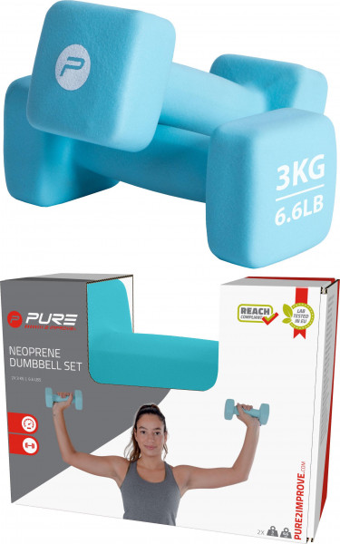 SET GANTERE DIN NEOPREN 2X3 KG CIEL