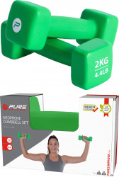 SET GANTERE DIN NEOPREN 2X2 KG VERDE