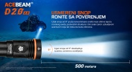 Acebeam D20 2.0 usmereni svetlosni snop dometa 500 metara