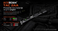 Acebeam TAC 2AA indikator stanja baterije