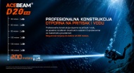 Acebeam D20 2.0 ronilačka lampa za dubinu do 200 metara