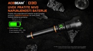 Acebeam D30 indikator stanja baterije