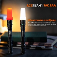 Acebeam TAC 2AA sa belom i narandžastom difuznom kapicom