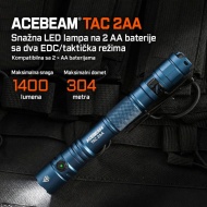 Acebeam TAC 2AA plava LED lampa dometa 304 metra