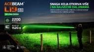 Acebeam L19 2.0 zeleni svetlosni snop dometa do 1520 metara