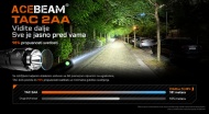 Acebeam TAC 2AA crna domet svetlosnog snopa do 181 metar