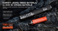Acebeam T35 18650 baterija i CR123A kompatibilnost