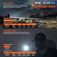 Acebeam TAC 2AA Tactical i Daily režimi rada
