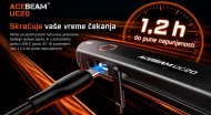 Acebeam UC20 USB-C punjenje za približno 1,2 sata