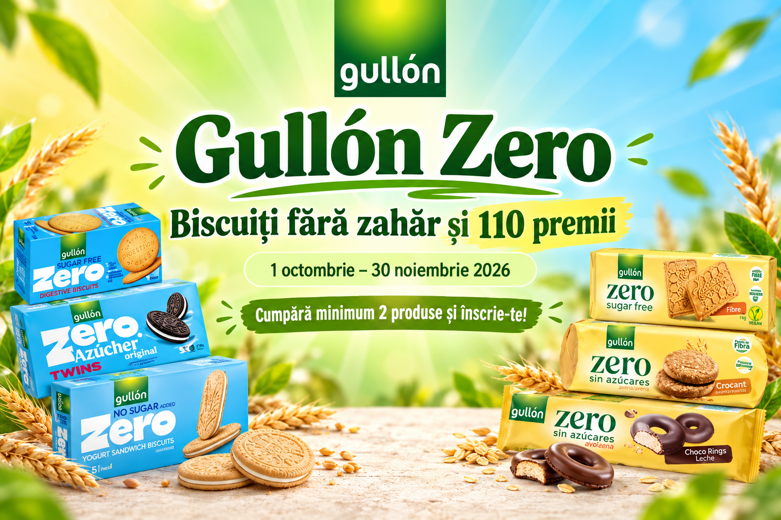 Campania Gullón Zero – biscuiți fără zahăr și 110 premii
