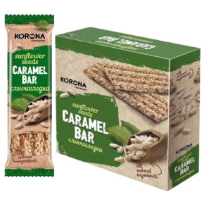 Batoane Caramel Bar Seminte floarea soarelui, KORONA, 15 X 45 g - Img 2