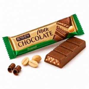 Batoane de ciocolată cu lapte și arahide Roshen, 30 × 29 g - Img 2