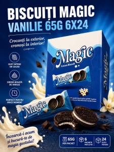 Biscuiți MAGIC cu Cacao și Cremă de Vanilie, 24 × 65 g/cutie - Img 2
