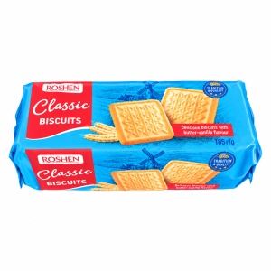 Biscuiți Roshen Classic cu aromă de unt și vanilie, 185 g