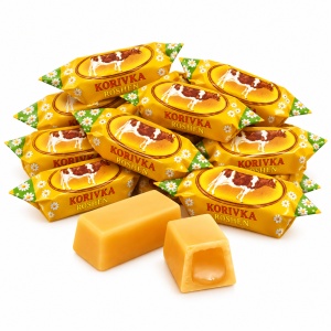 Caramele Roshen Korivka, cu umplutură de lapte și caramel, 1 kg